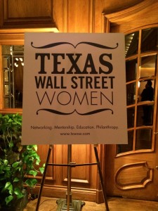 Texas Wall Street Women sign on display