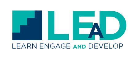 A logo for our Learn Engage and Develop program
