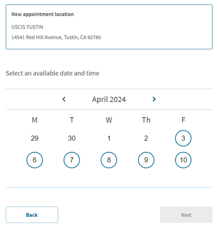 USCIS Reschedule Biometrics Appointment Fig 8.1